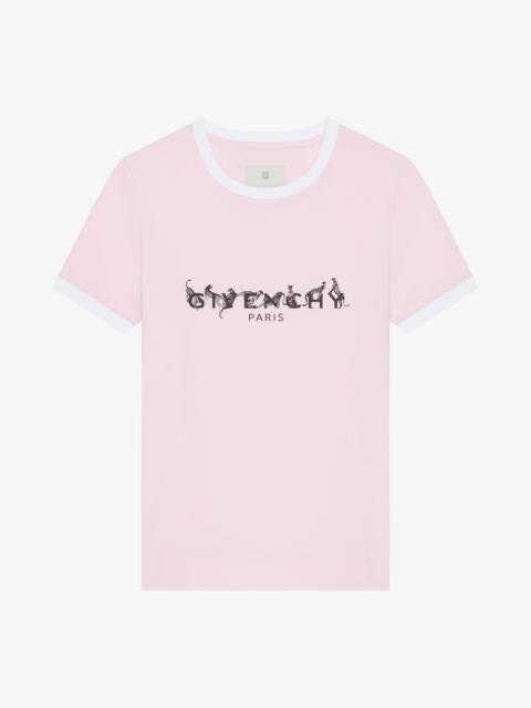 Givenchy GIVENCHY PARIS SLIM FIT T-SHIRT WITH LEOPARD PRINT