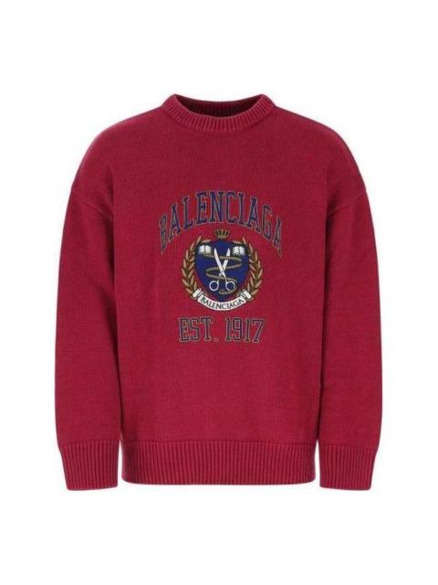 BALENCIAGA Balenciaga Est. 1917 College Logo Crewneck Sweater 'Red' 675267T32176164