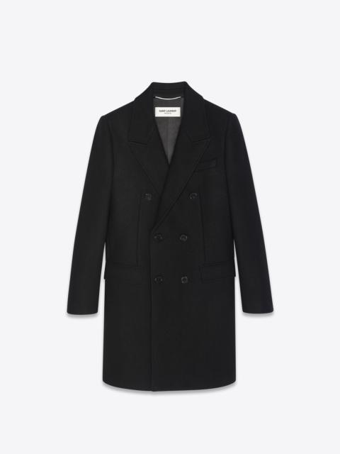 SAINT LAURENT double-breasted chesterfield coat in cashmere