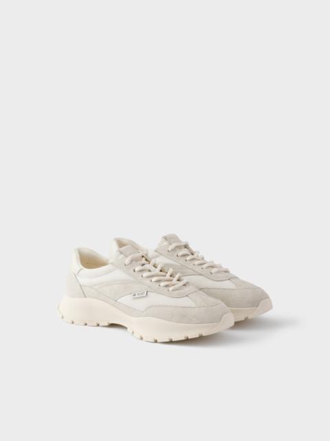 Prada Mesh fabric and suede sneakers