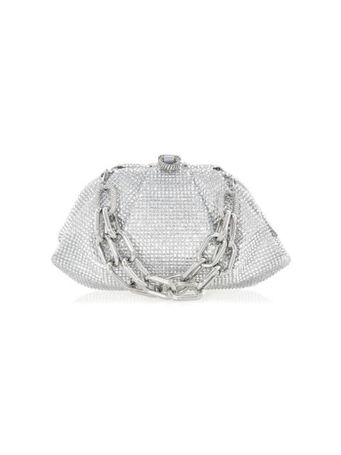 JUDITH LEIBER Gemma Crystal Clutch silver