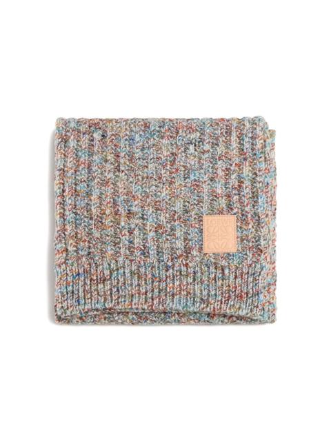 Loewe logo-patch ribbed scarf