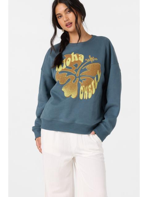 O'Neill Hibiscus Hawaii Oversized Crew Neck Fleece