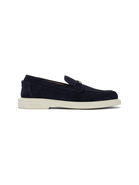 VERSACE Navy Giuliano Suede Loafers