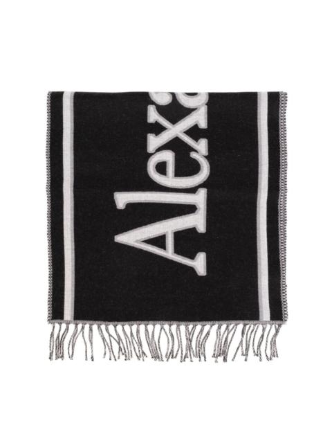 Alexander McQueen logo-print wool scarf