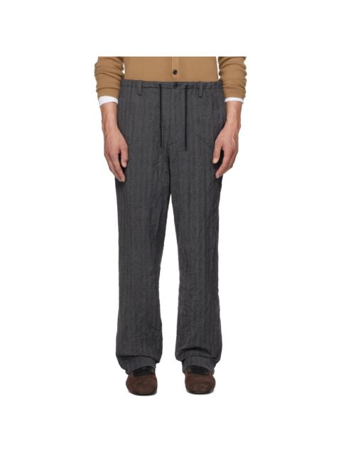 Dries Van Noten Gray Drawstring Trousers