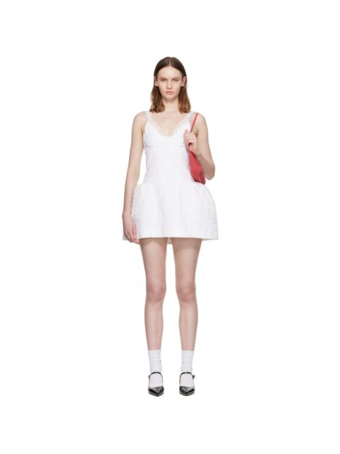 SHUSHU/TONG White Lace Trim Bustier Minidress