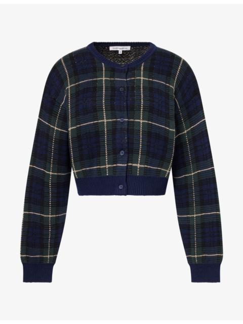 GOOD AMERICAN Check Cotton-Blend Cardigan