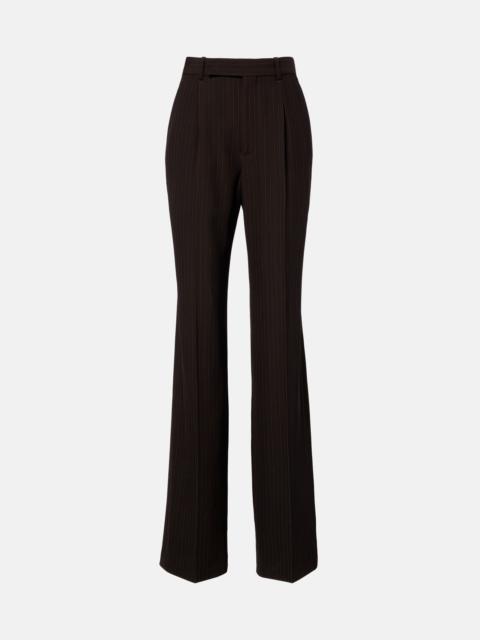 SAINT LAURENT Pinstripe wool-blend wide-leg pants