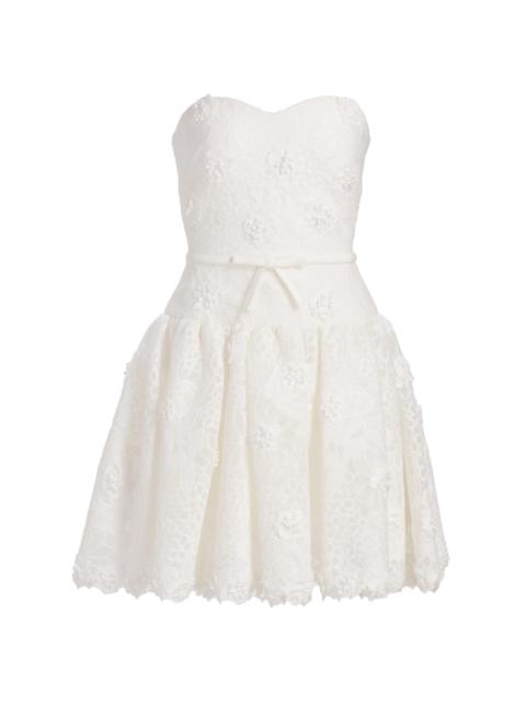BADGLEY MISCHKA Women's Floral Lace Bow Cocktail Dress - Light Ivory