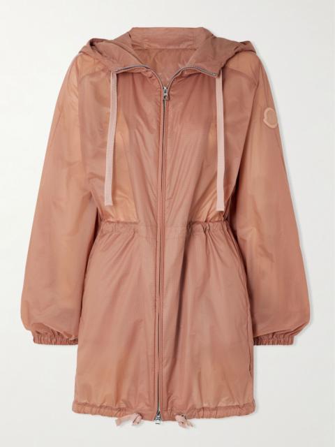 Moncler Airelle ripstop hooded jacket Brown