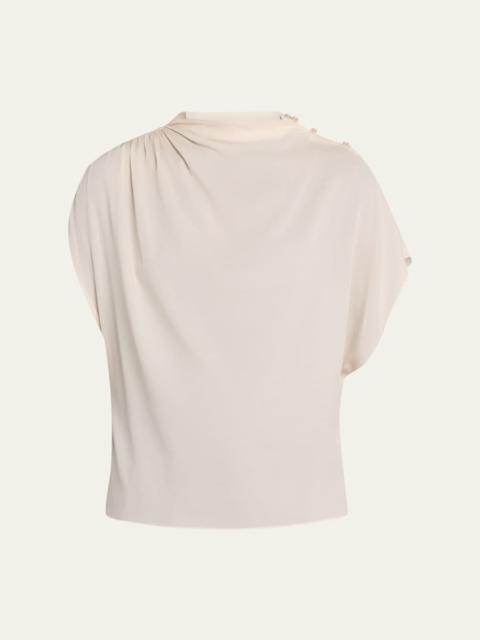 TWP Wish You Would Draped Silk Georgette Blouse