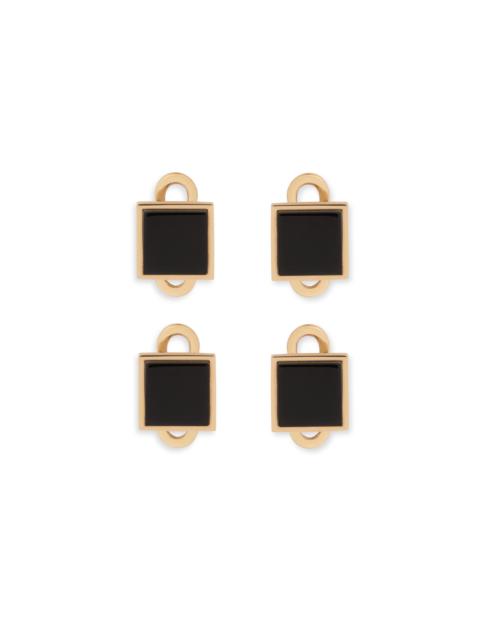 TOM FORD GOLD AND ONYX SQUARE STUDS