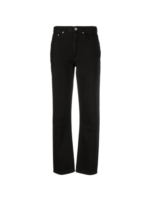 high-rise straight-leg jeans