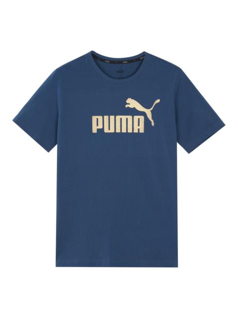 PUMA Logo Printed Short Sleeve TEE Blue 583843-43