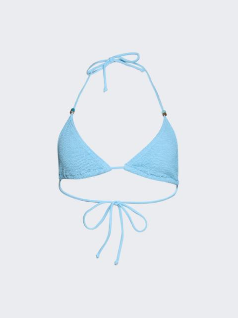 bond-eye Beaded Ingrid Triangle Bikini Top Cloud Blue