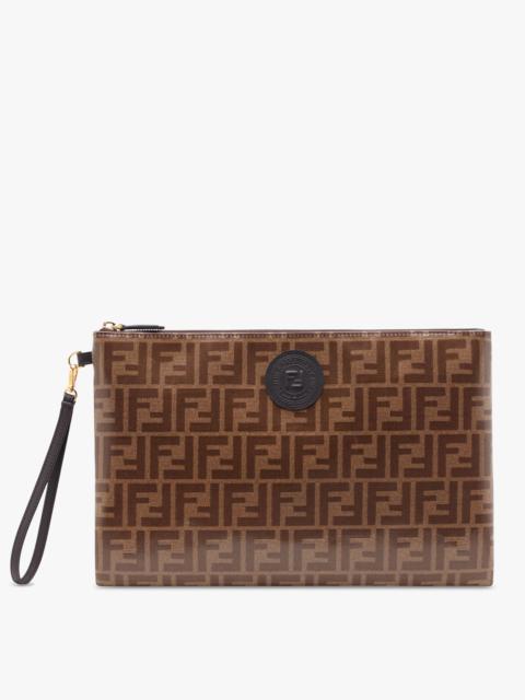 FENDI Brown fabric pouch