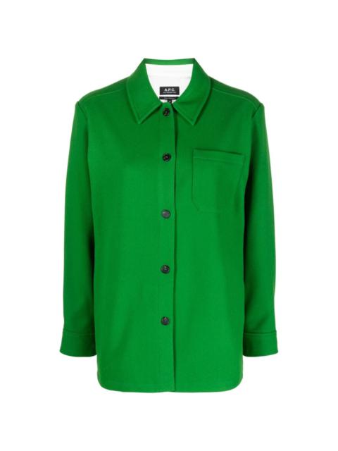 wool-blend shirt jacket