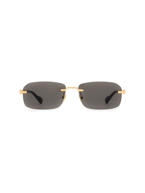 GUCCI rimless rectangle-frame sunglasses