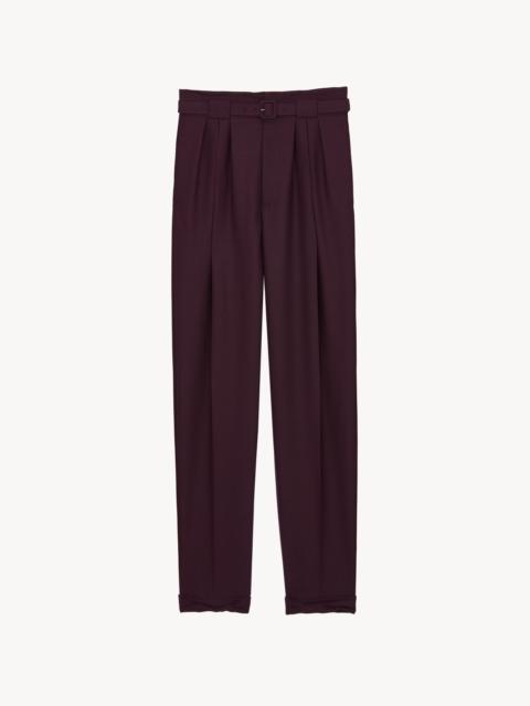 SAINT LAURENT BELTED PANTS IN WOOL AND MOHAIR