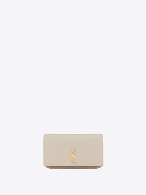 SAINT LAURENT cassandre saint laurent phone holder with strap in smooth leather