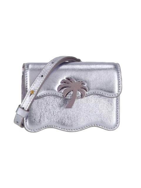 Palm Angels Leather Micro Crossbody Bag "Metallic Silver" PWNX001F22LEA0027272