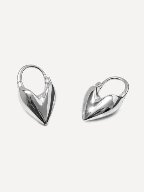 Otiumberg Sterling Silver Roscida Heart Hoop Earrings