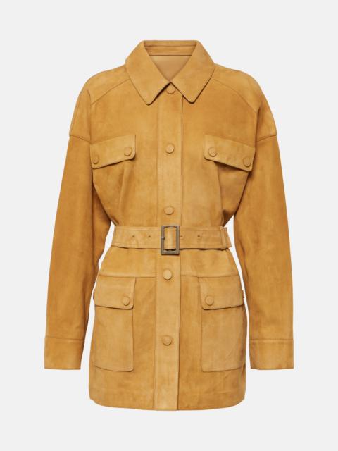 Single-breasted suede coat