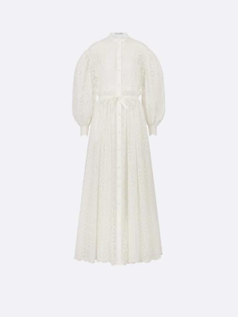 Dior Long-Sleeved Pleated Long Dress