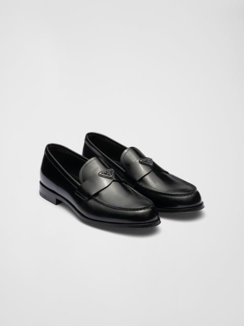 Brushed leather loafers