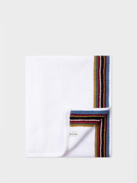 Paul Smith White 'Signature Stripe' Hand Towel