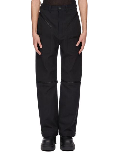 Rick Owens Strobe Convertible Wide-Leg Zip-Detailed Cotton-Twill Trousers Brown