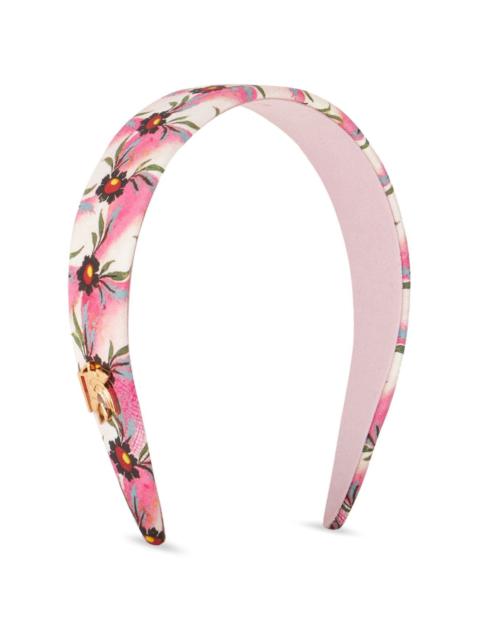 floral-print silk headband