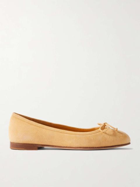 Manolo Blahnik Veralli bow-detailed suede ballet flats