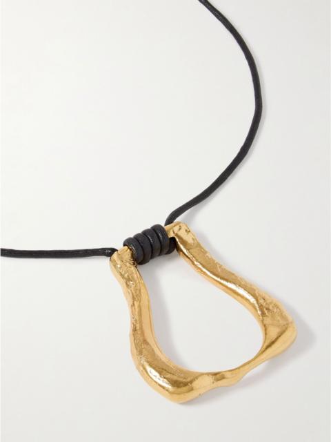 ALIGHIERI The Link of Wanderlust recycled gold-plated cord necklace Gold