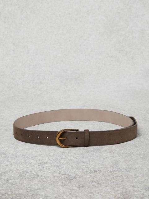 Suede calfskin belt