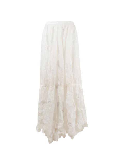 crease-layered high-waisted skirt