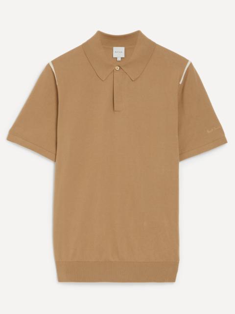 Paul Smith Beige Cotton Knit Polo Shirt