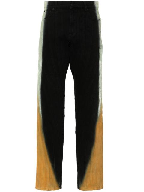 MUGLER gradient-effect spiral baggy jeans