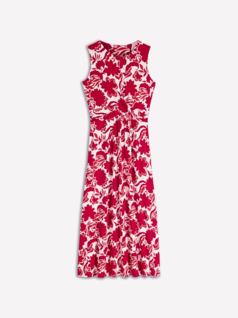 BODEN Zara Cross Waist Jersey Dress-Merida Red, Shadow Blossom