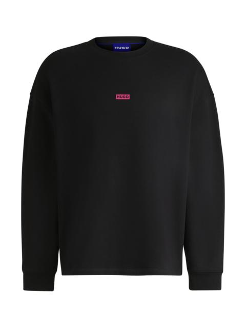 HUGO COTTON-TERRY SWEATSHIRT WITH LOGO PRINT