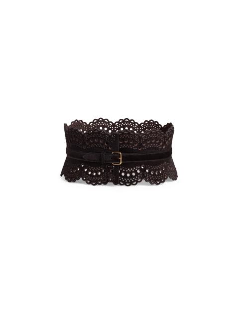Alaïa BUSTIER BELT IN PERFORATED VIENNE HAIRCALF