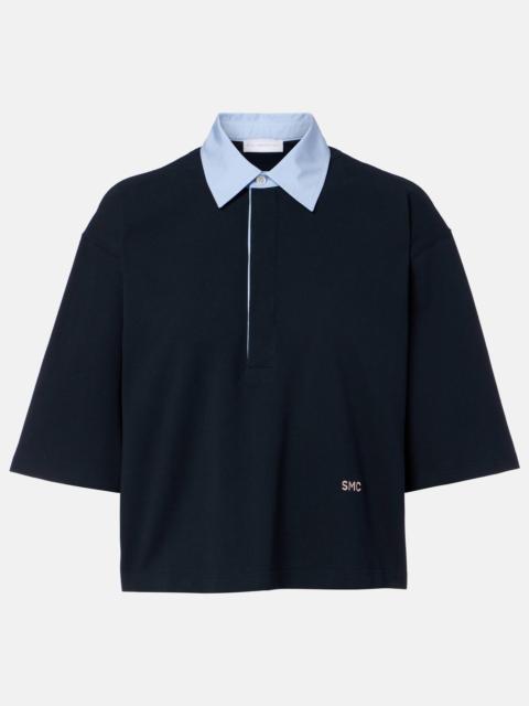 Stella McCartney Cropped cotton piqué polo shirt