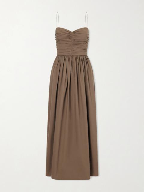 MATTEAU Gathered Organic Cotton-poplin Midi Dress