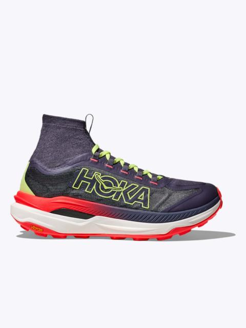 HOKA Women's Tecton X 3 Shoes in Squid Ink/Neon Flame