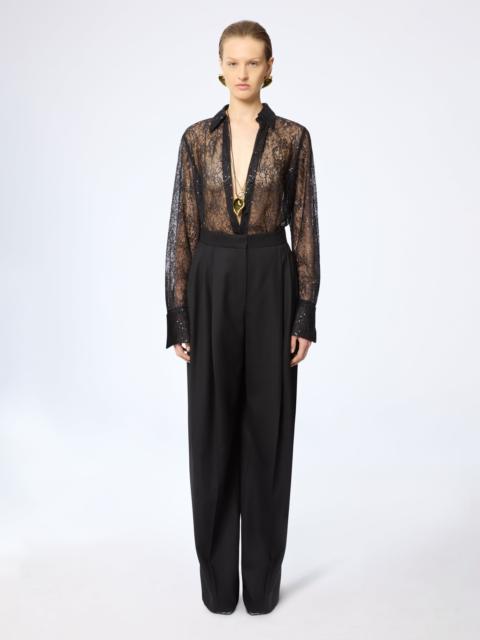 NINA RICCI See-Through Sequins Shirt With Bell Cuffs