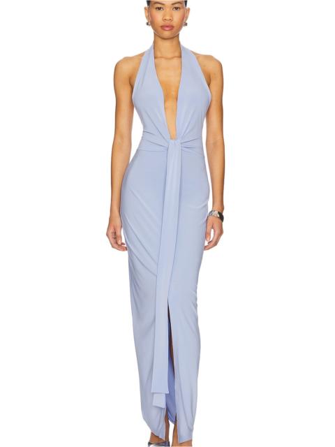 NORMA KAMALI x REVOLVE Tie Front Halter Gown