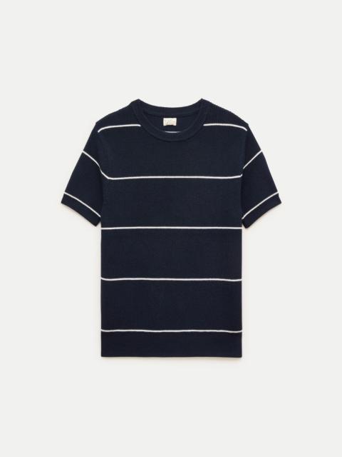 J.CREW Short-sleeve sweater in ribbed cotton-silk blend stripe