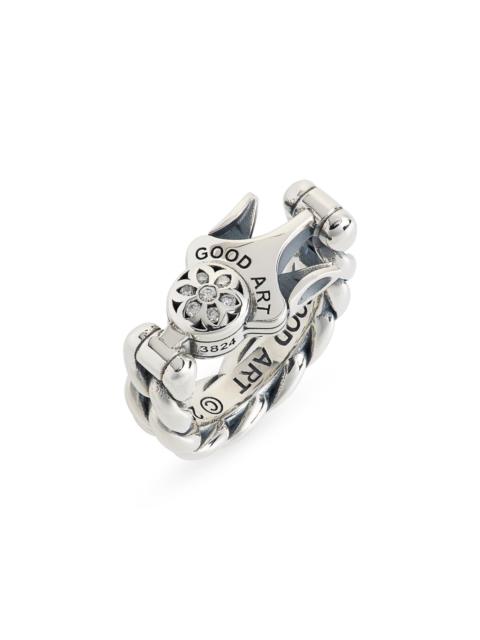 GOOD ART HLYWD Good Art Hlywd Men's Model 10 Diamond Ring in Silver/White Diamond at Nordstrom