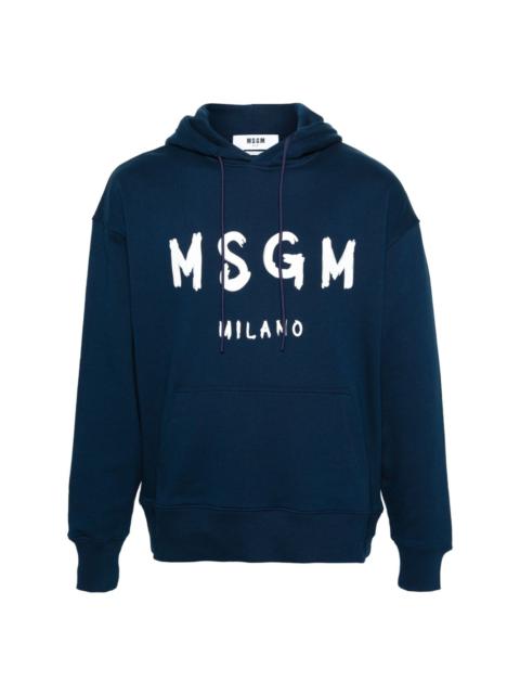 MSGM logo-printed cotton hoodie